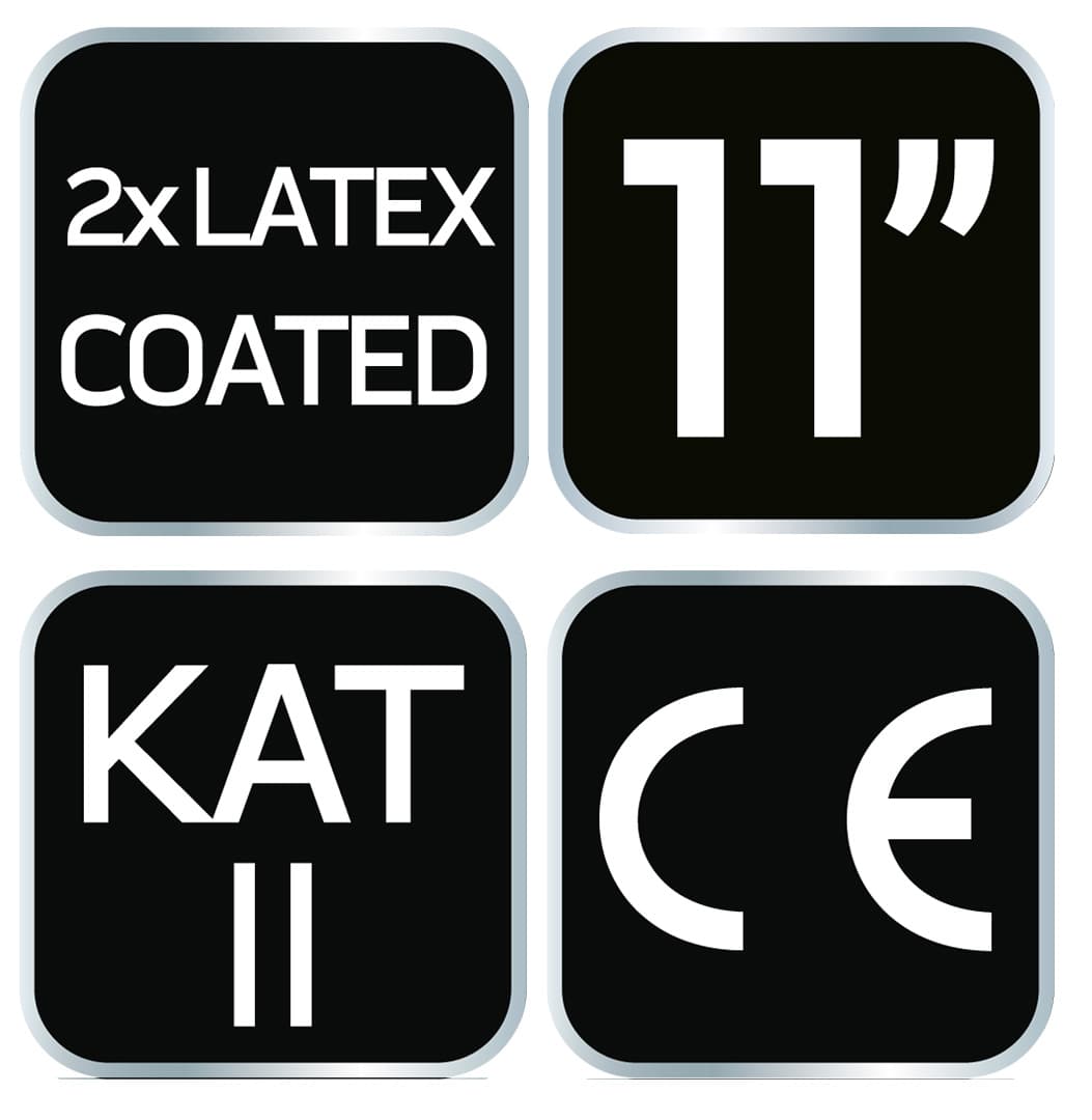 Rękawice robocze poliester lateks 2 warstwy rozmiar 11 3