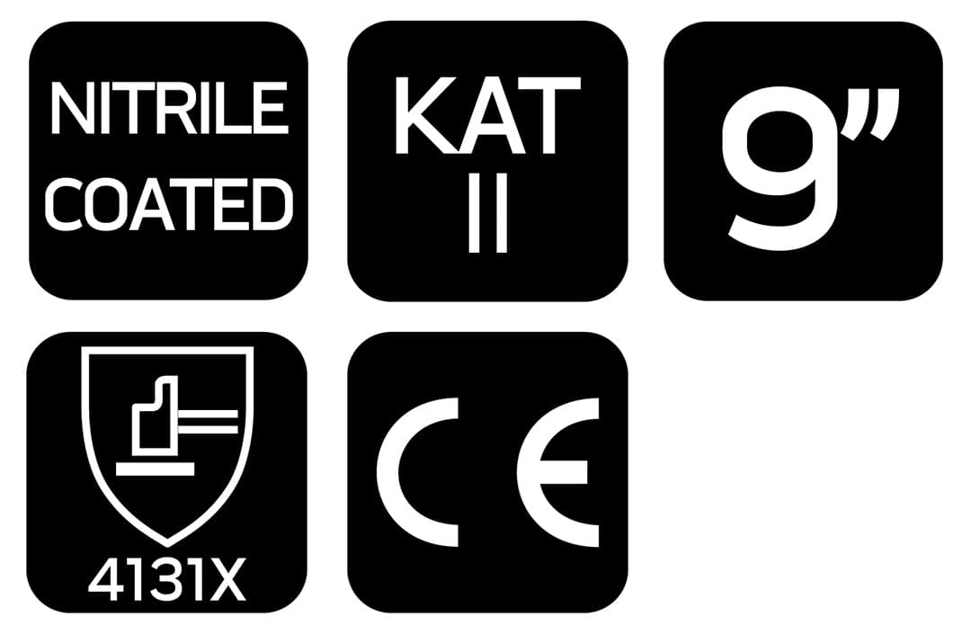 Rękawice robocze poliester pokryty nitrylem rozmiar 9 8