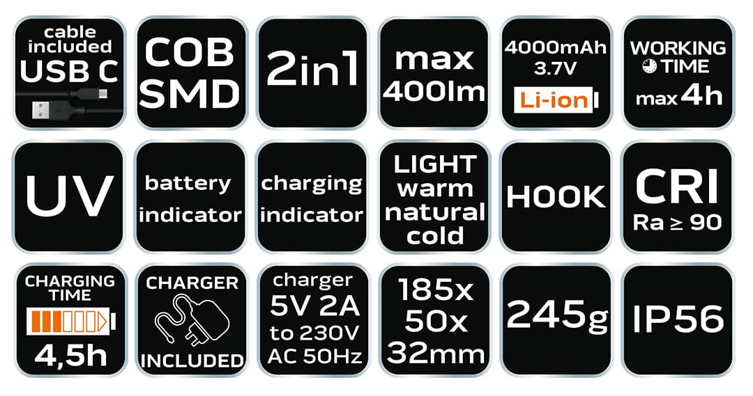 Ładowarka do akumulatorów NEO Tools 99-098 LED UV 2w1 10