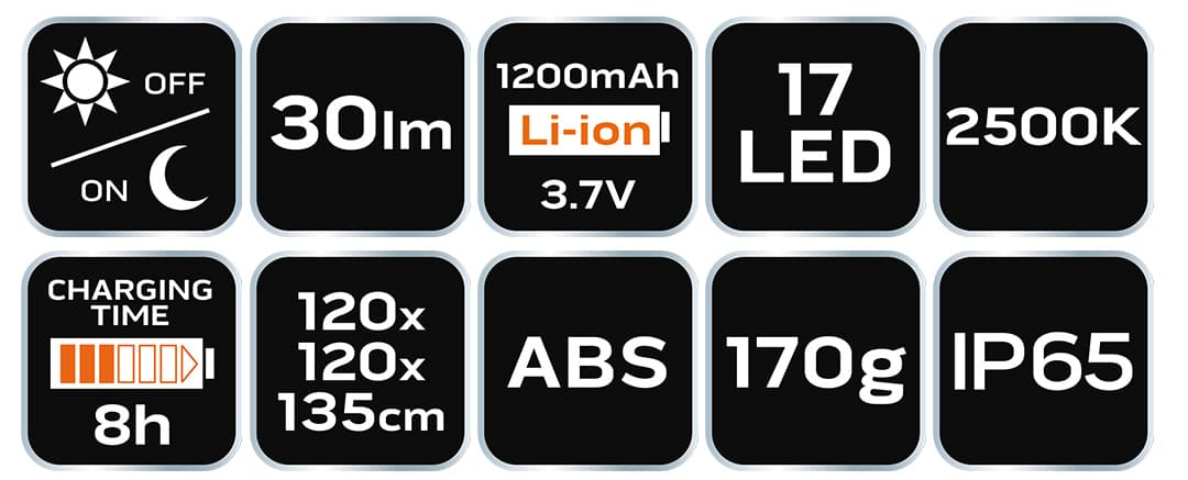 Lampa solarna LED schodowa z czujnikiem zmierzchu 3