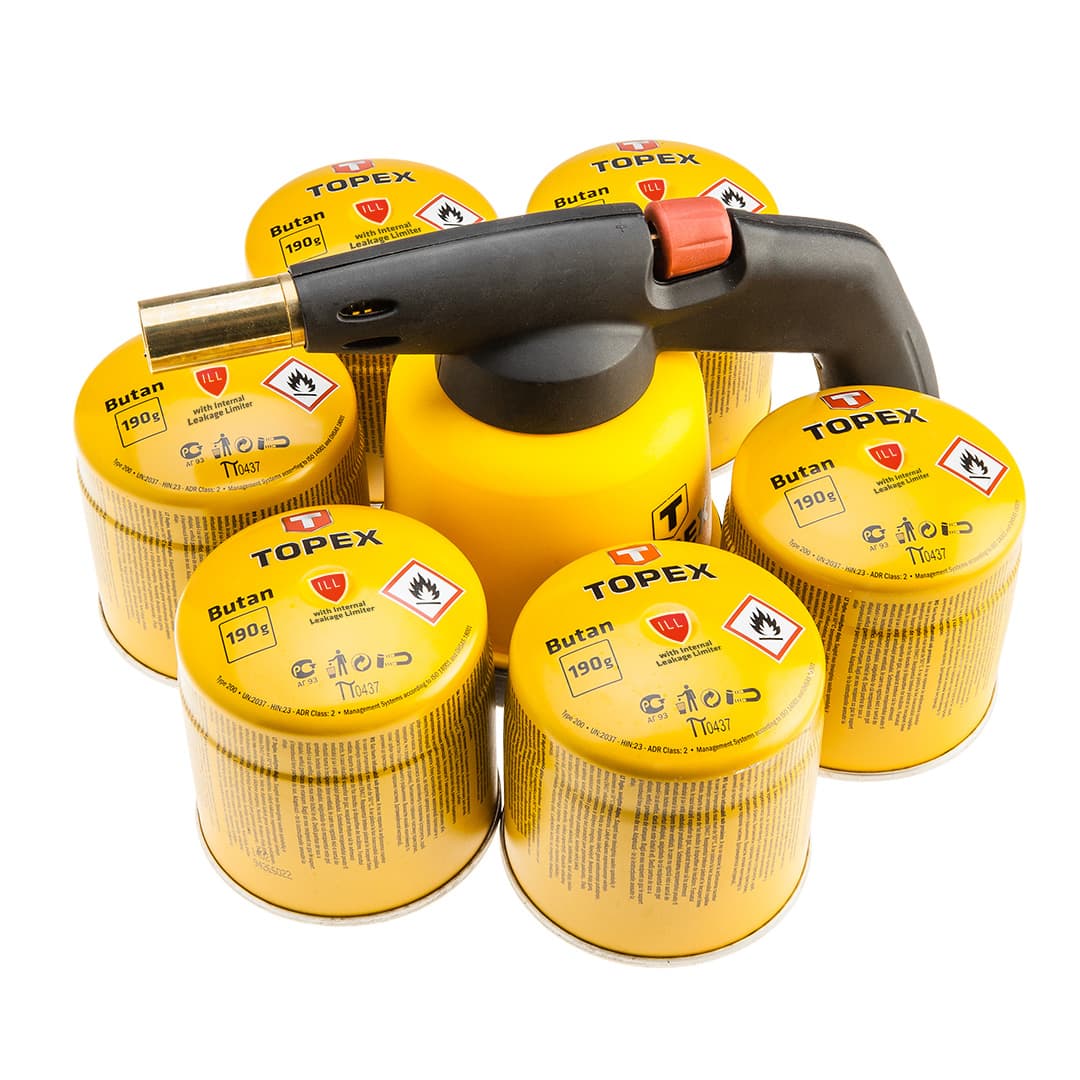 Lampa lutownicza gazowa z 6 nabojami butanowymi 2