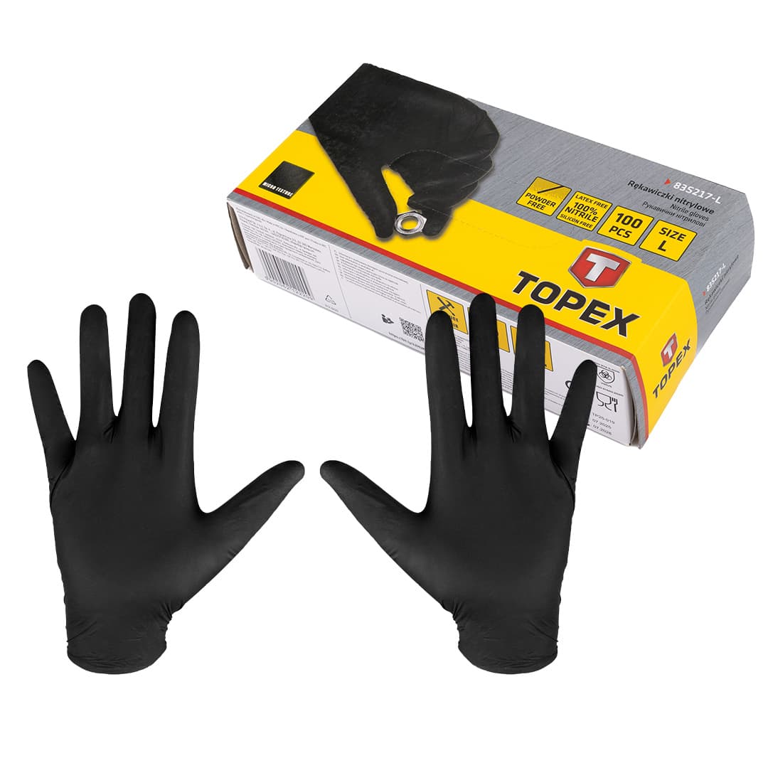 Rękawice nitrylowe bezpudrowe rozmiar L 2