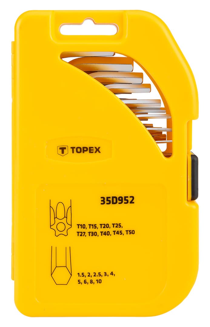 Zestaw kluczy sześciokątnych i Torx krótki 18 sztuk 5