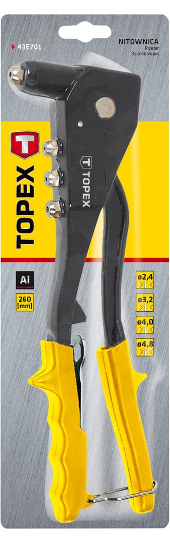 Nitownica do nitów aluminiowych 2.4 mm, 3.2 mm, 4.0 mm, 4.8 mm 3