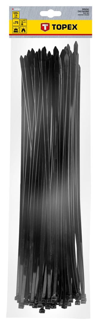 Opaski zaciskowe czarne 7.6 x 500 mm 8