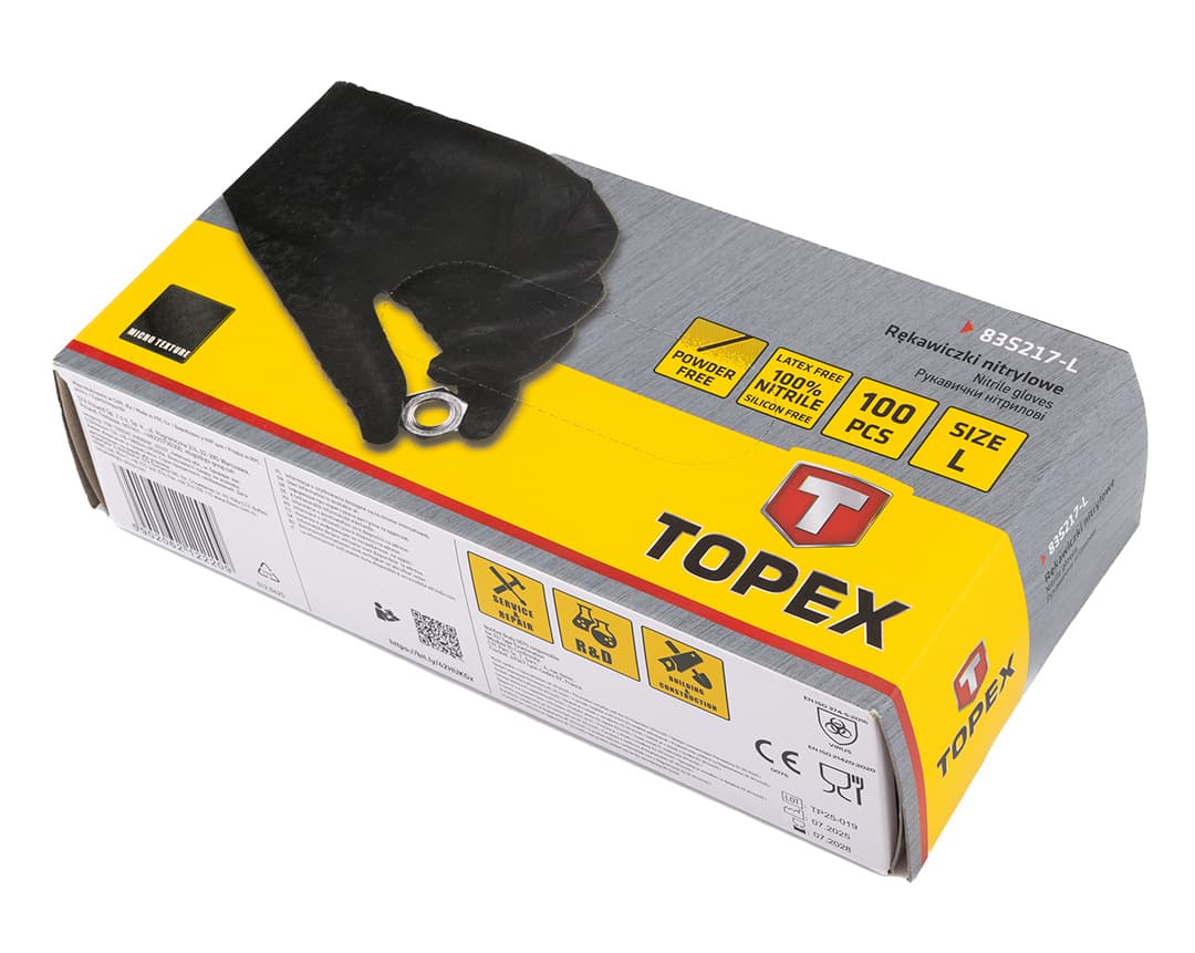 Rękawice nitrylowe bezpudrowe rozmiar L 3