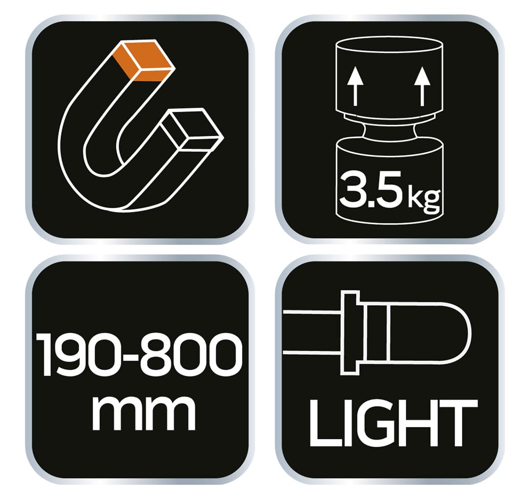 Chwytak magnetyczny teleskopowy o zakresie 19-80 cm 7