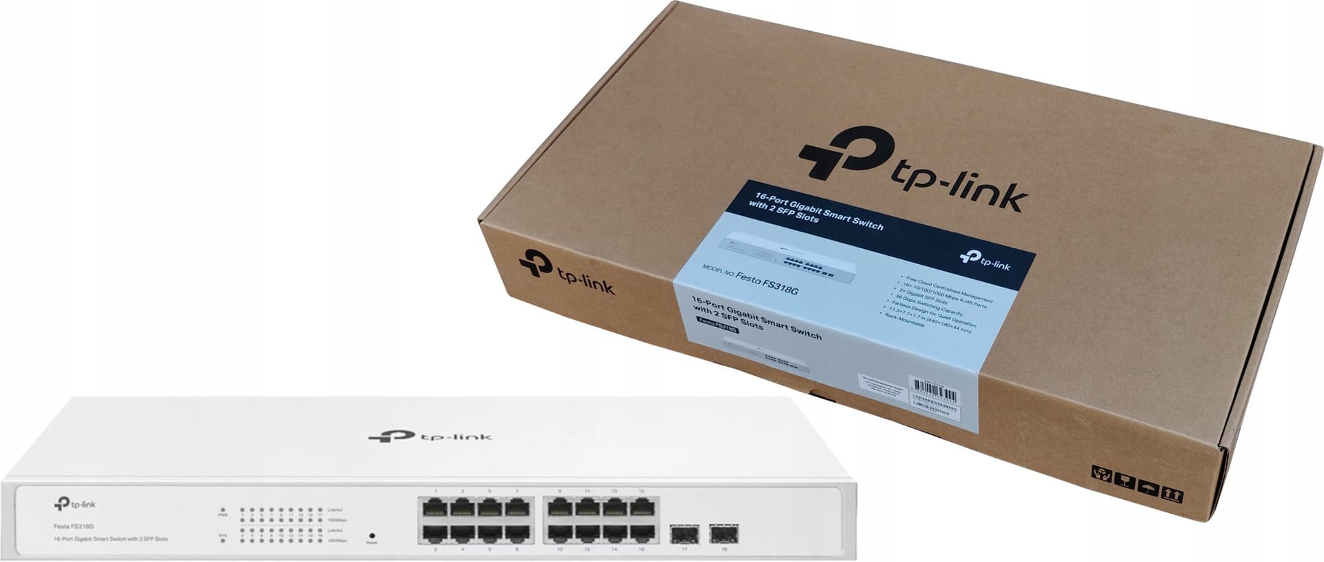 16-portowy Gigabit Smart Switch z 2 slotami SFP