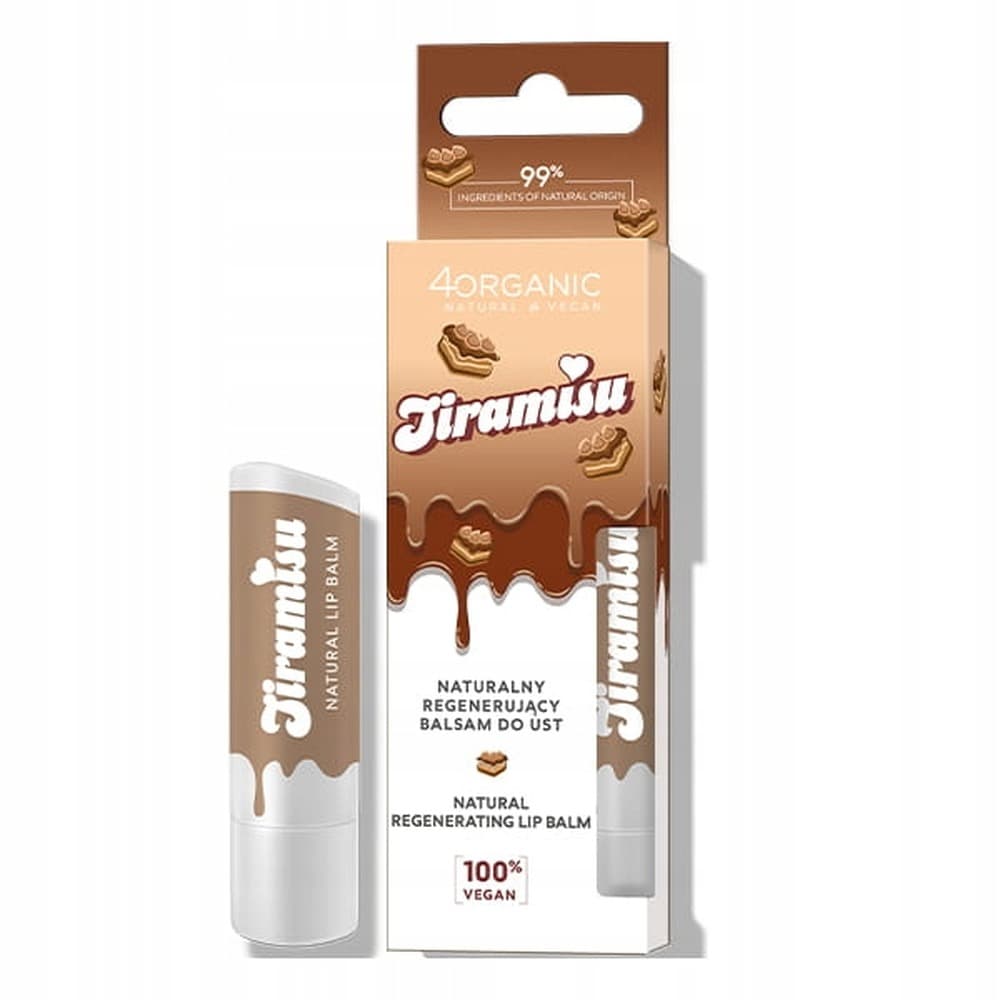 4organic Regenerujący balsam do ust o zapachu tiramisu