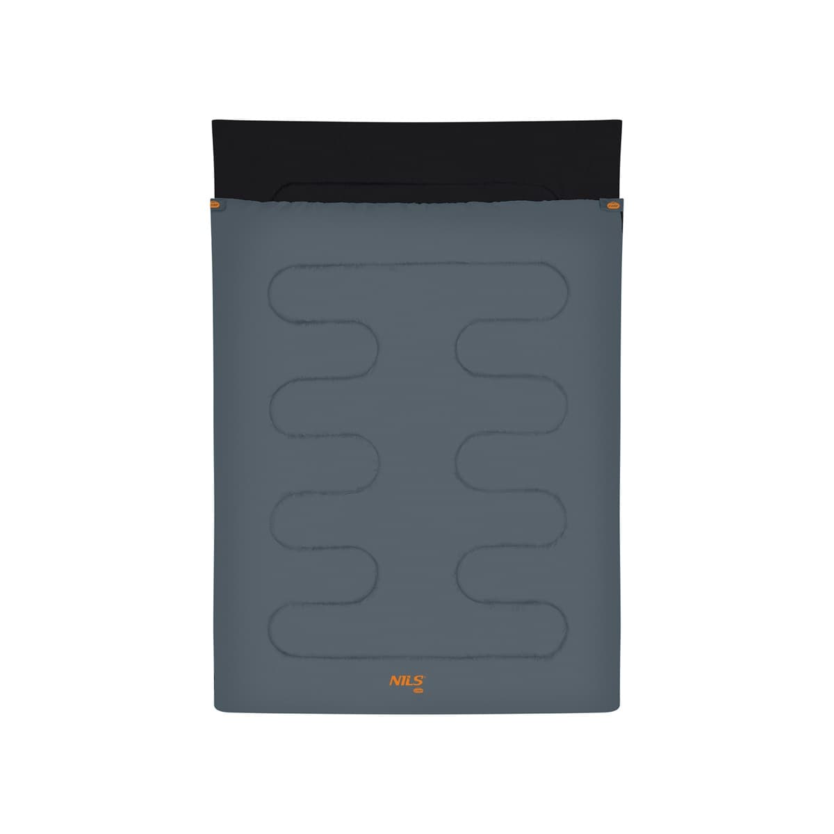 Antracytowo-pomarańczowy podwójny śpiwór Nils Camp dla dwóch osób