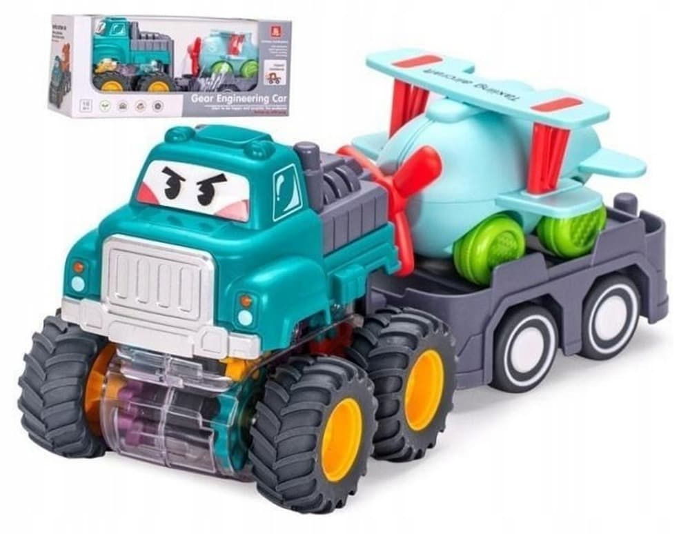 Auto inercyjne z przyczepą i samochodem policyjnym