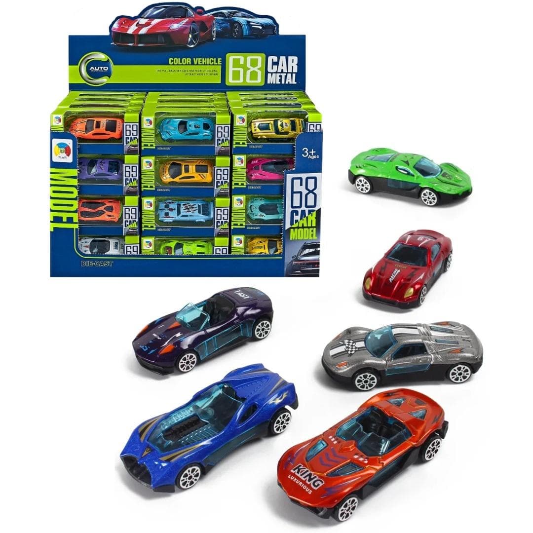 Metalowe autka resorak - zestaw kolekcjonerski 12 sztuk