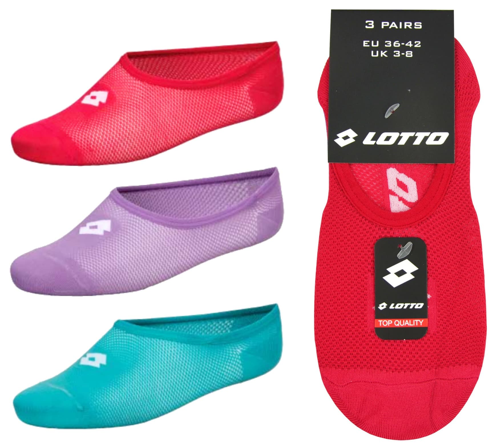 Baleriny damskie Microfibra 3-pak, uniwersalne