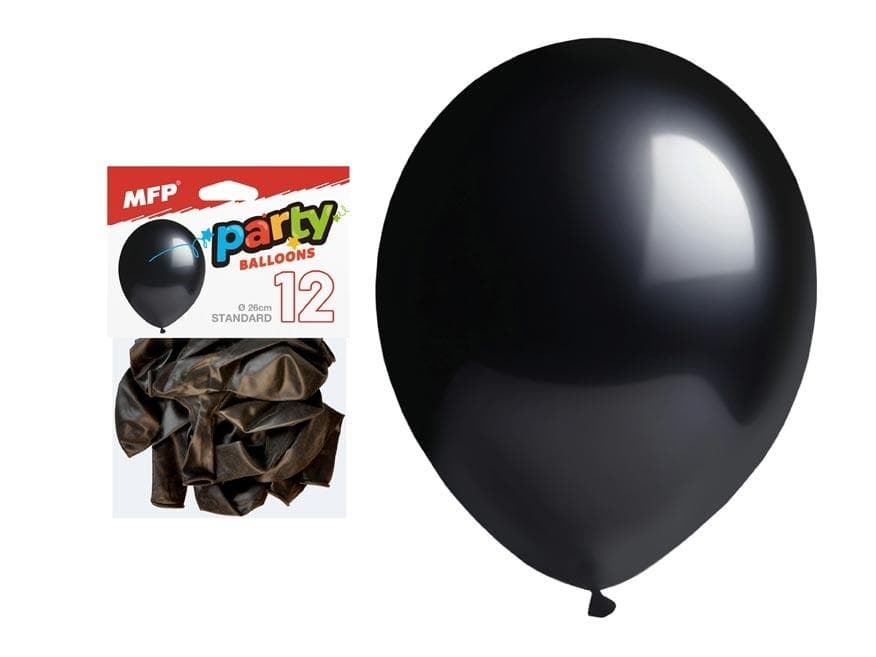 Balony dmuchane czarne 26 cm 12 sztuk