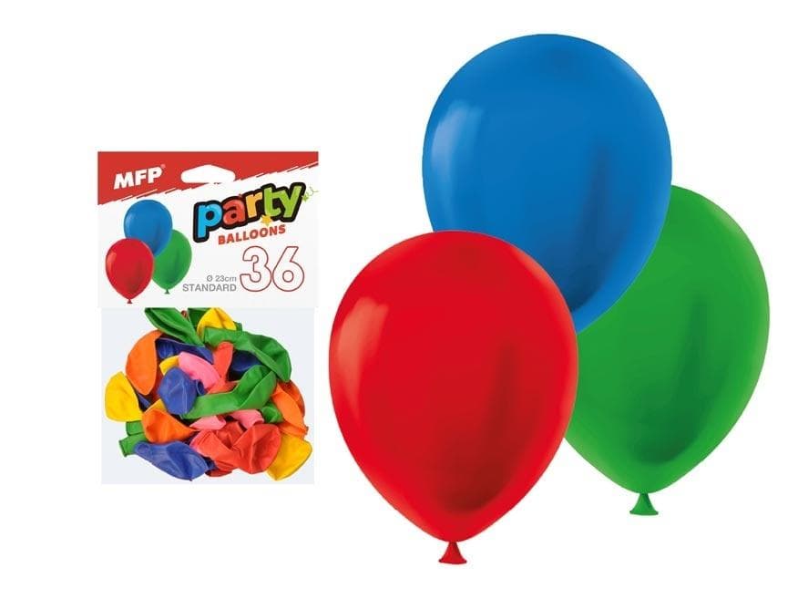 Balony dmuchane standardowe mix kolorów 36 sztuk
