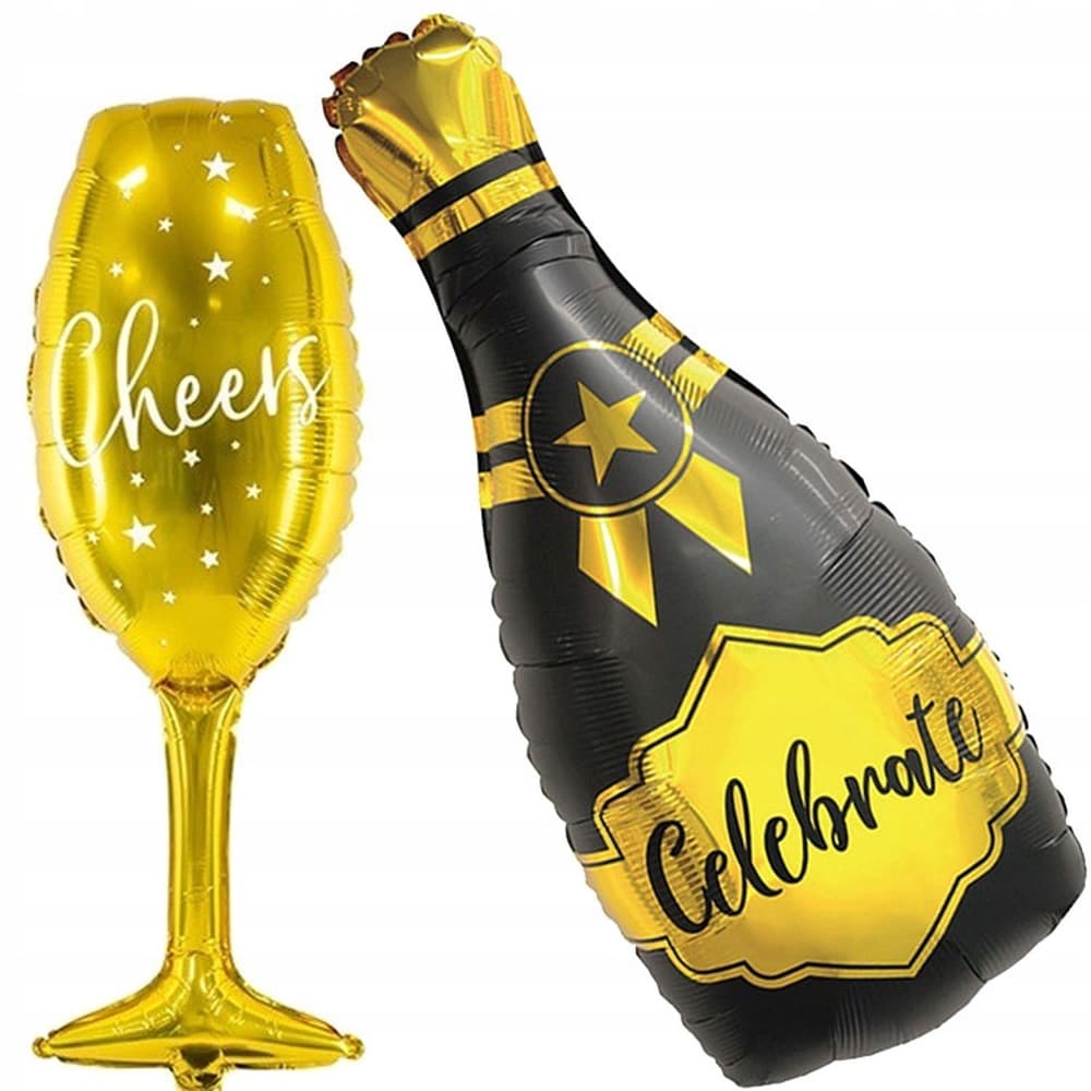 Balon foliowy butelka i kieliszek na imprezę
