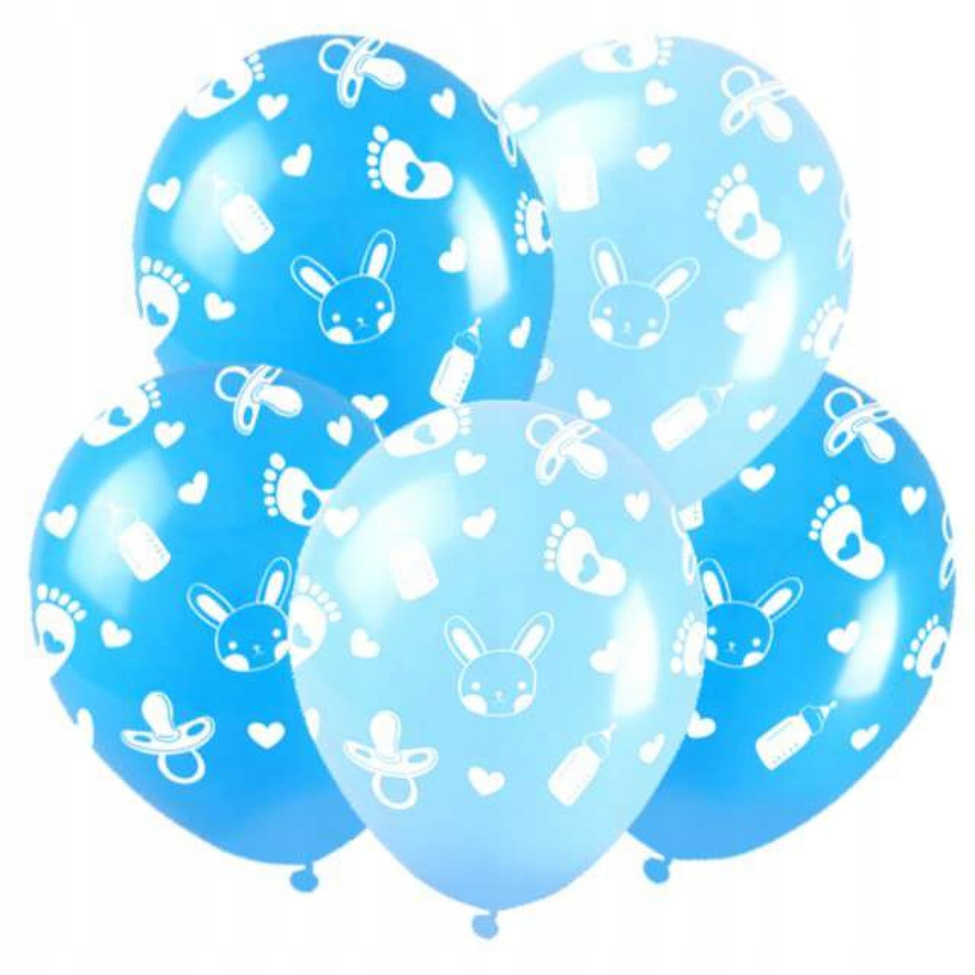 Balony na baby shower dla chłopca 5 sztuk