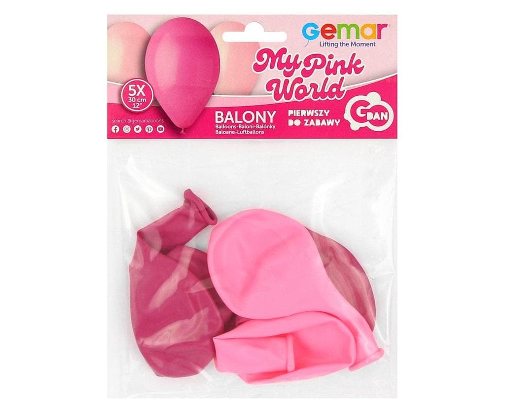 Balony różowe Premium My Pink World 12.5 cm 5 sztuk