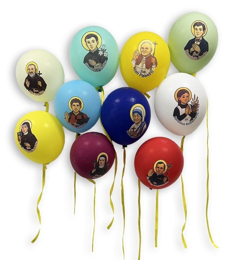 Balony z wizerunkami świętych 50 sztuk