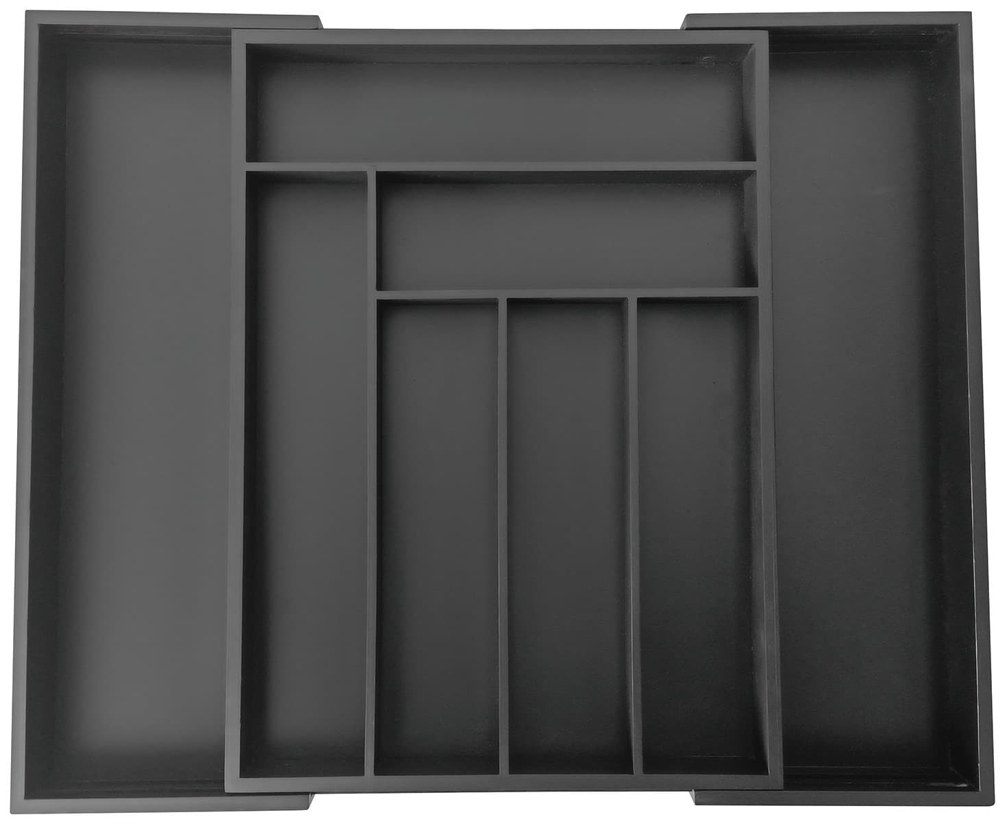 Bambusowy organizer do szuflady KINGHoff, czarny, 52 x 43 x 5 cm