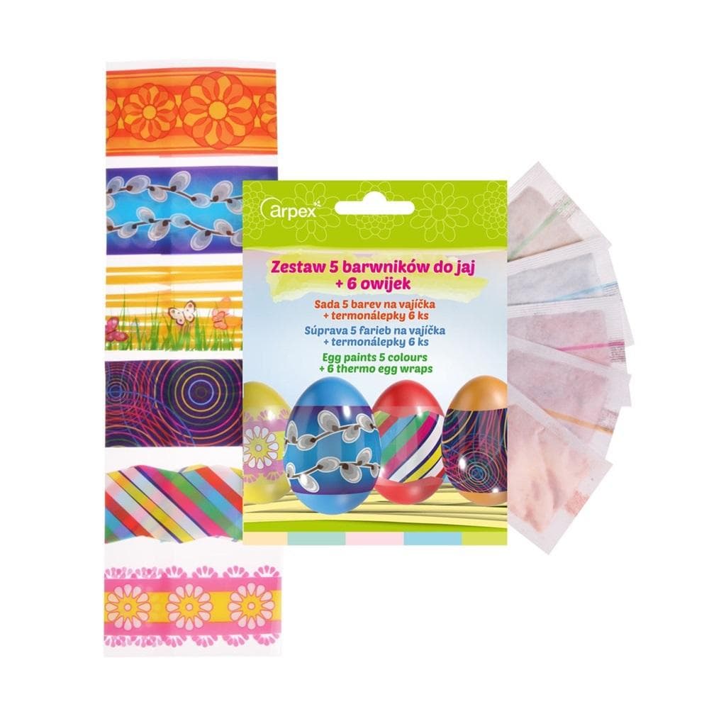 Zestaw barwników do jajek 5 kolorów z 6 owijkami
