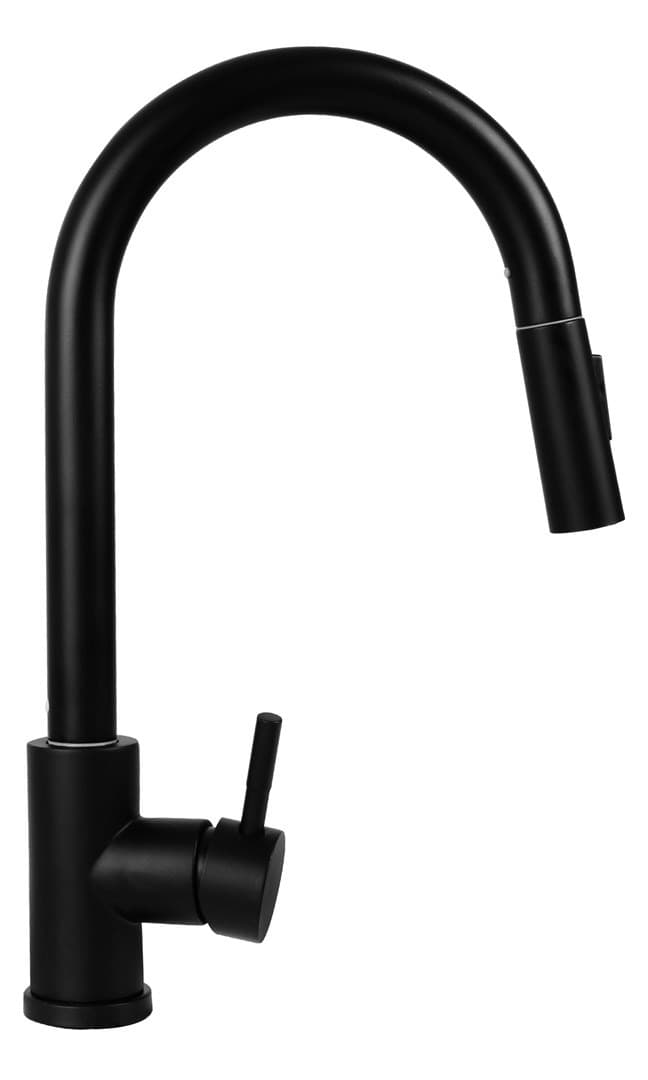 Bateria kuchenna Pyramis Idea granit volcano z wyciąganą wylewką czarna