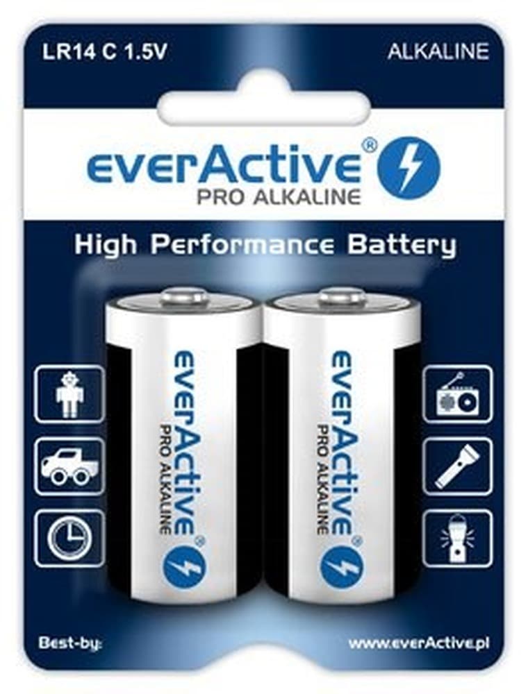 Baterie alkaliczne everActive EVLR14-PRO C R14 1.5V 2 sztuki