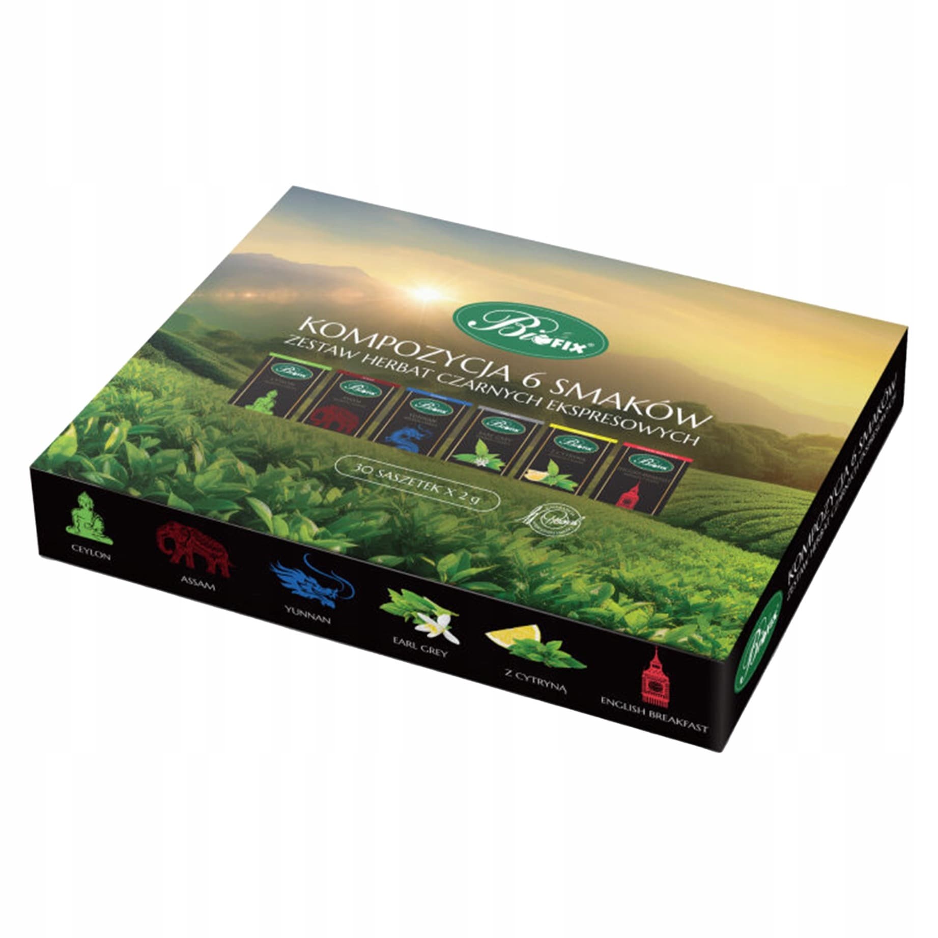 Bifix Herbatka ziołowa czarna 6 smaków 30 torebek