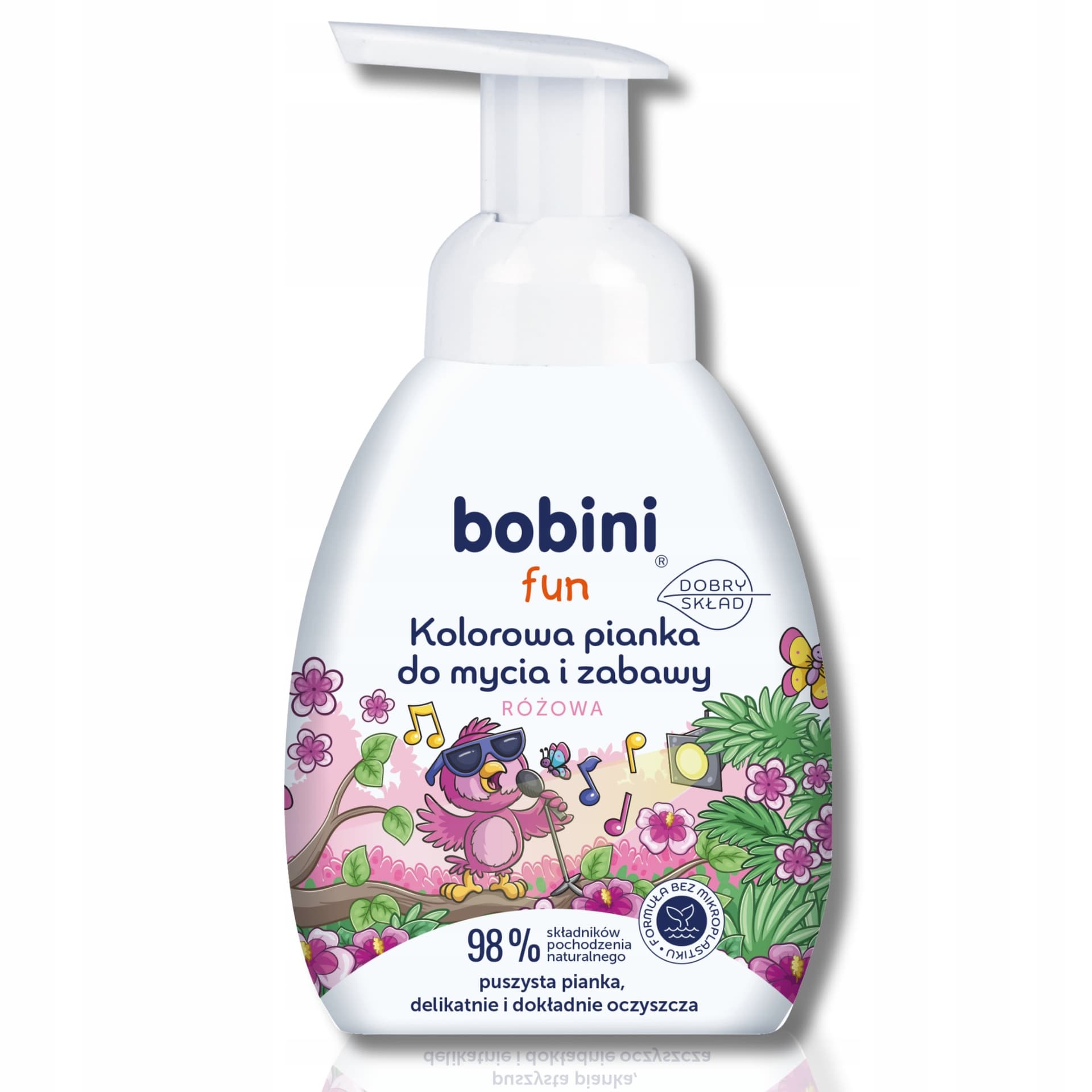 Bobini Fun Różowa pianka do mycia i zabawy dla dzieci 300 ml