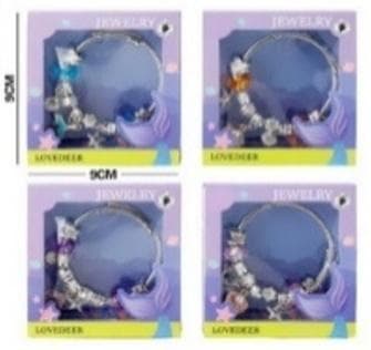 Bransoletka z charmsami 4 rodzaje 9 x 9 cm 12 sztuk