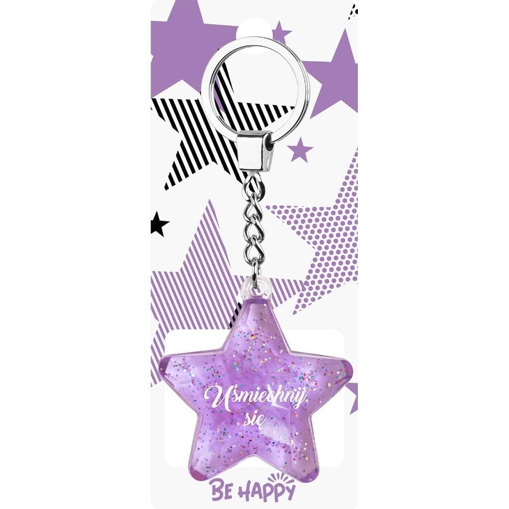 Błyszczący brelok gwiazdka w pastelowych kolorach