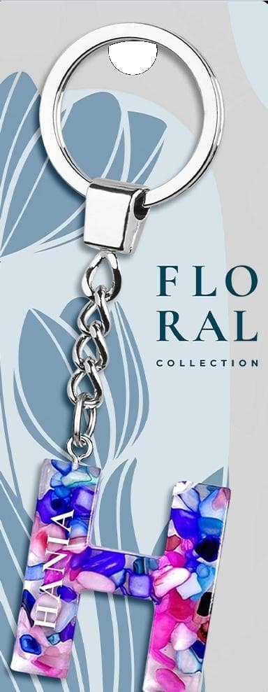 Brelok literka Hania z kamyczkami