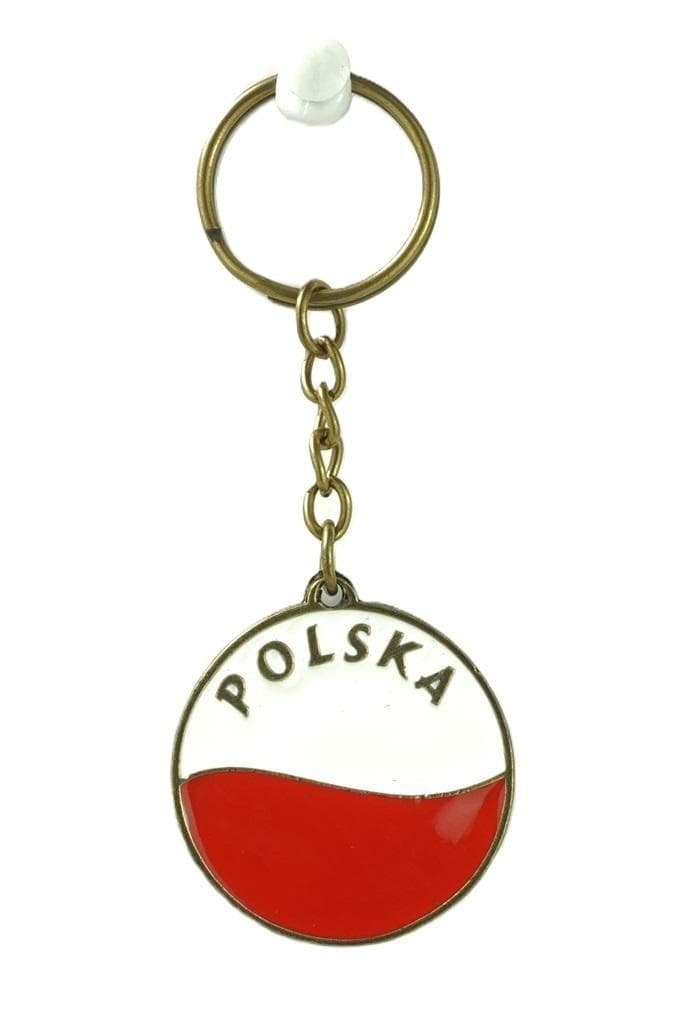 Metalowy brelok dwustronny Orzeł - Flaga Polski 4 cm