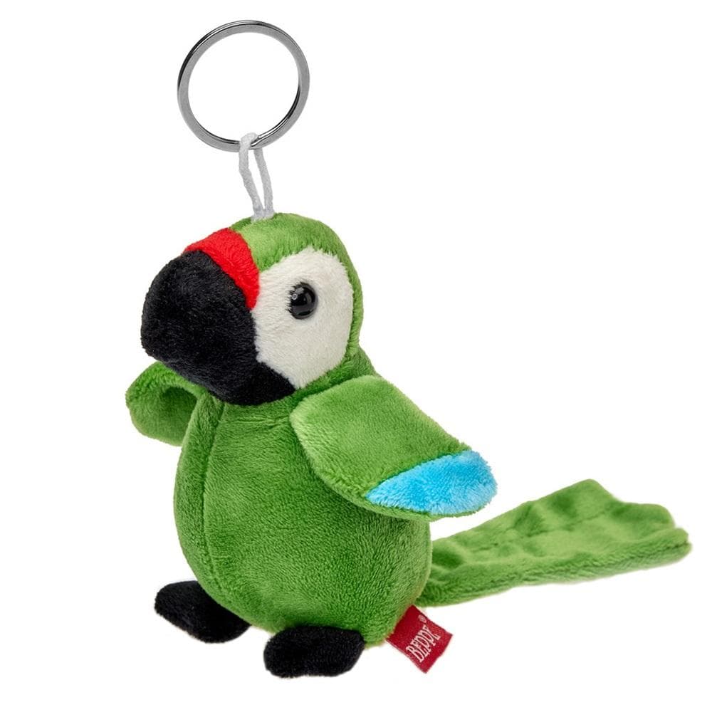 Brelok papuga ara zielona dekoracyjny 11 cm