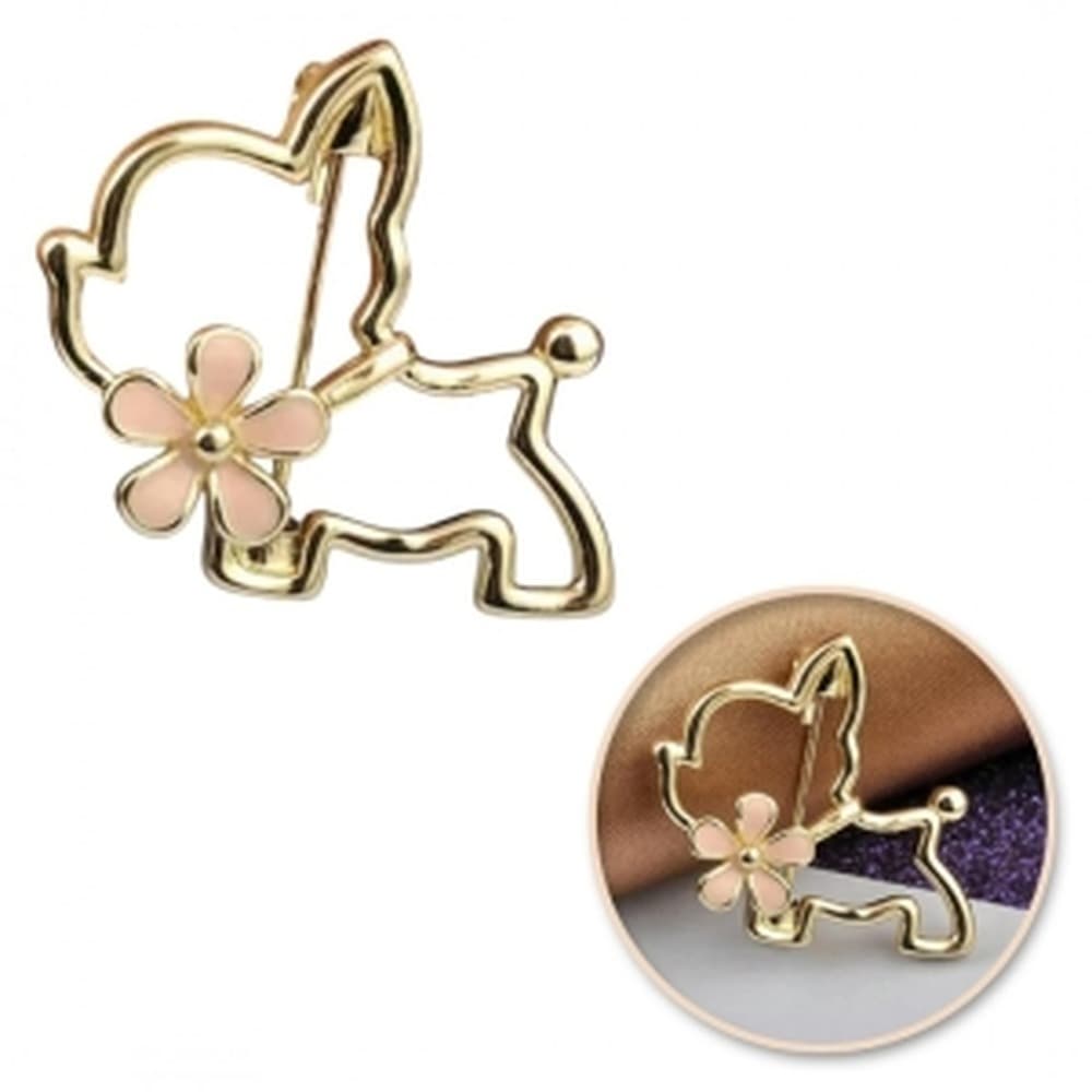 Broszka piesek Ecarla BZ210 ozdobna biżuteria