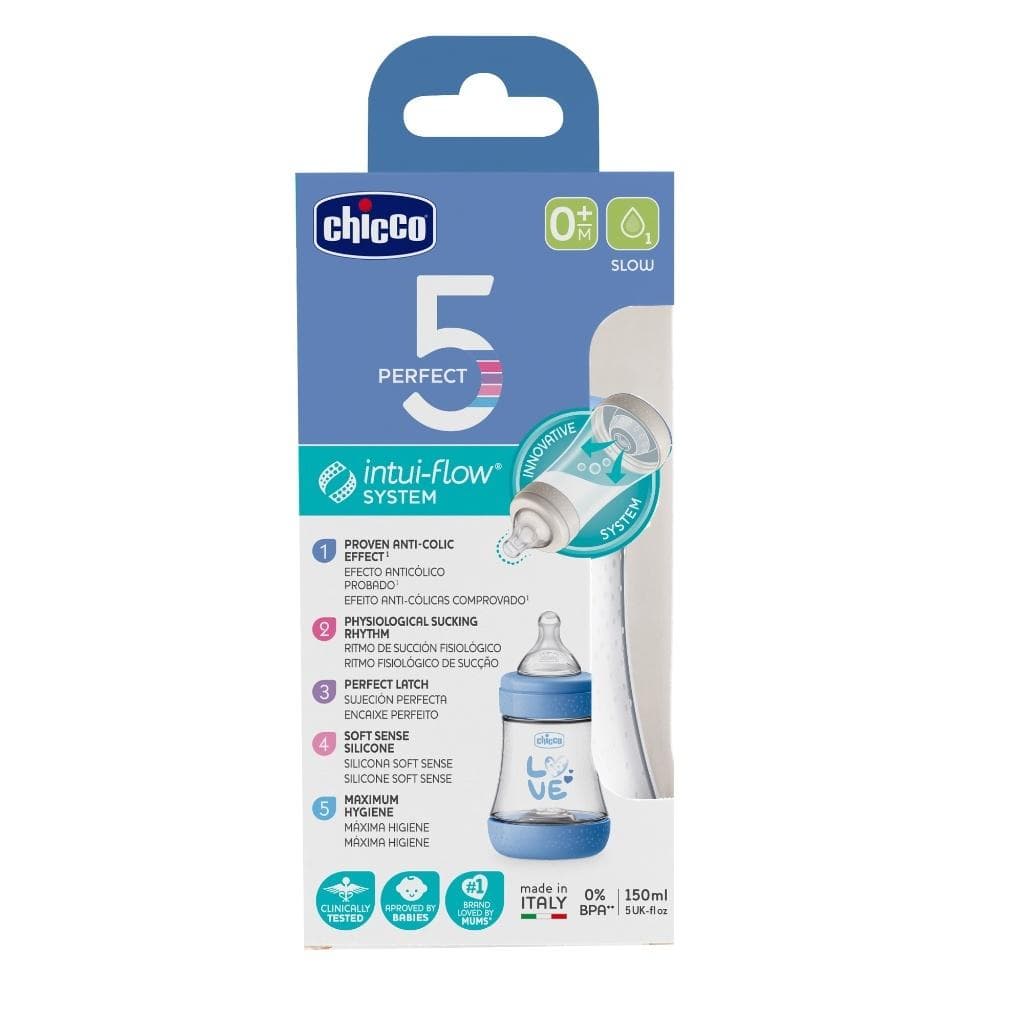 Butelka antykolkowa Chicco Perfect5 dla chłopca 150 ml 0m+