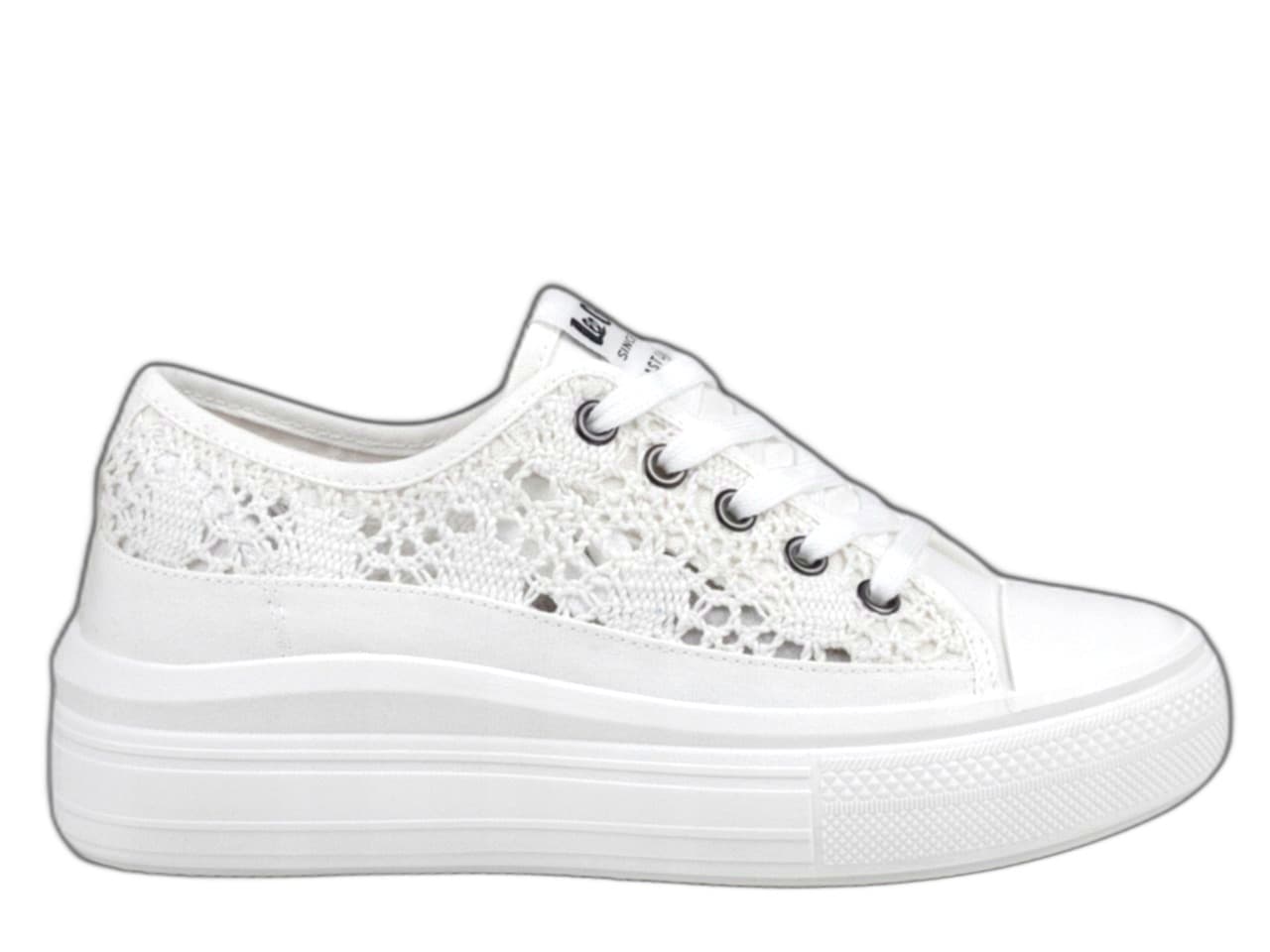 Buty damskie sportowe białe skórzane