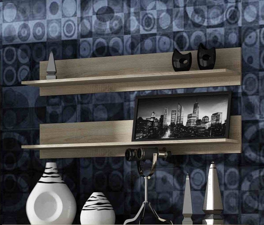 Półka ścienna 125 cm dąb sonoma mat 2 sztuki