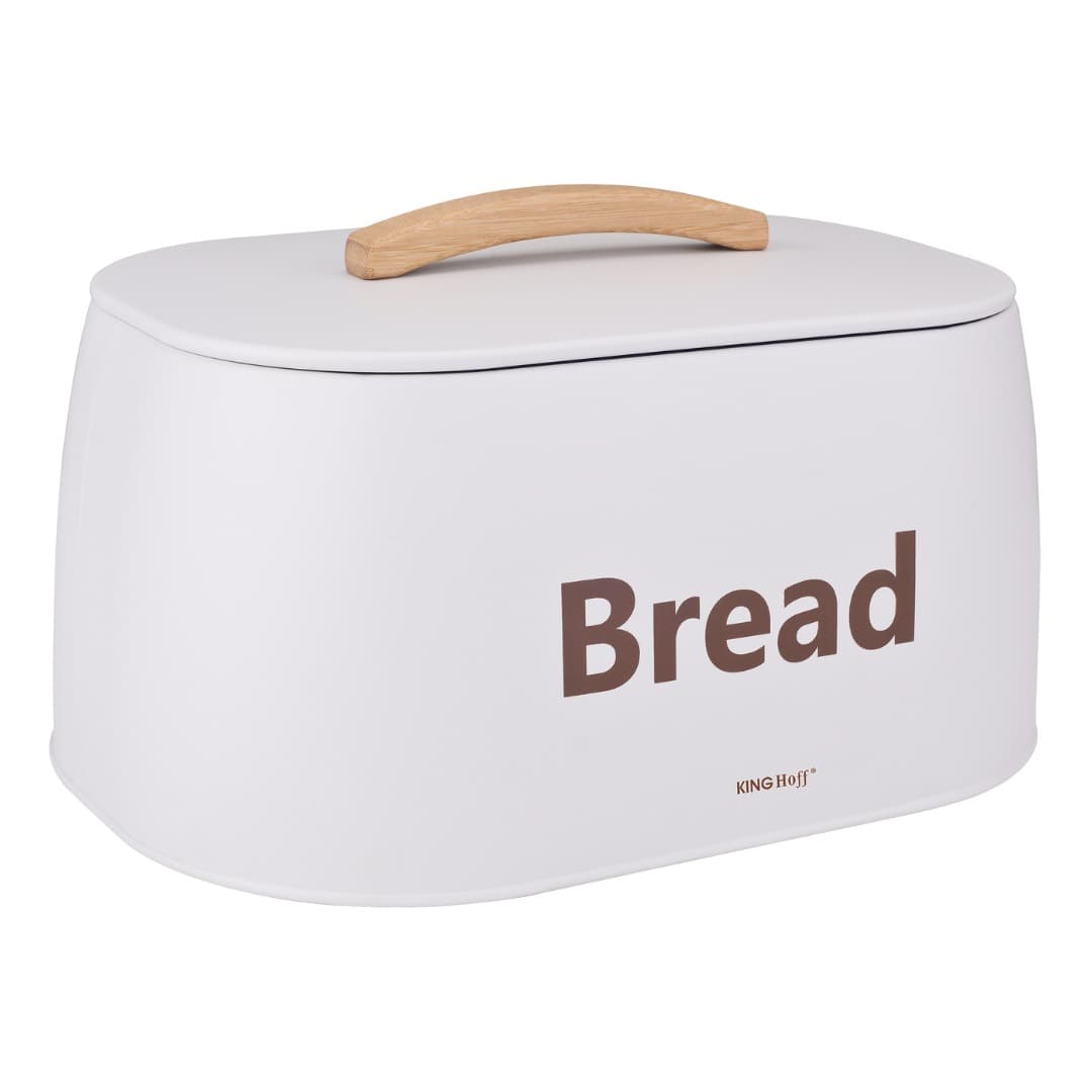 Chlebak metalowy KINGHOFF 34 x 24 x 18,5 cm biały