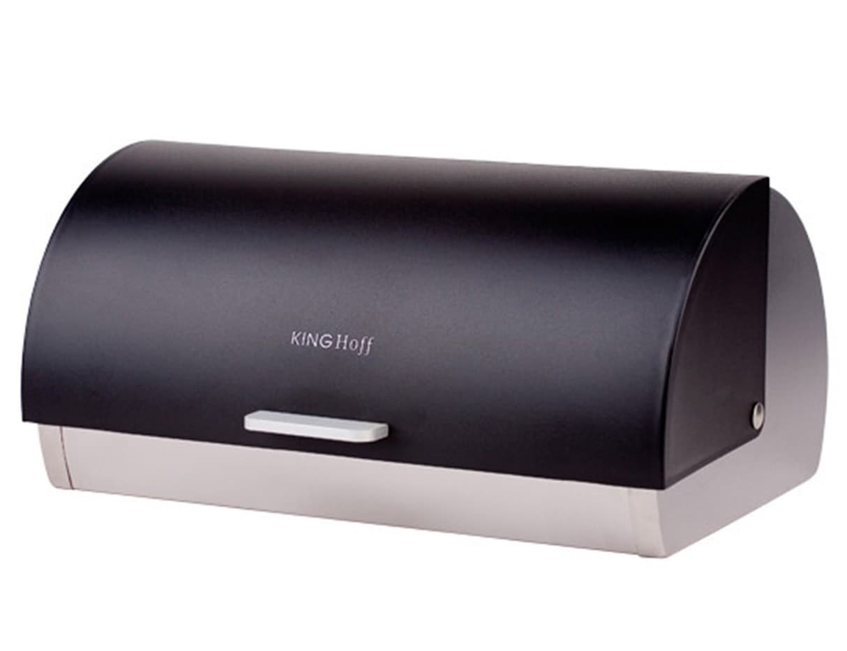 Chlebak stalowo-akrylowy Kinghoff, czarny, do przechowywania pieczywa