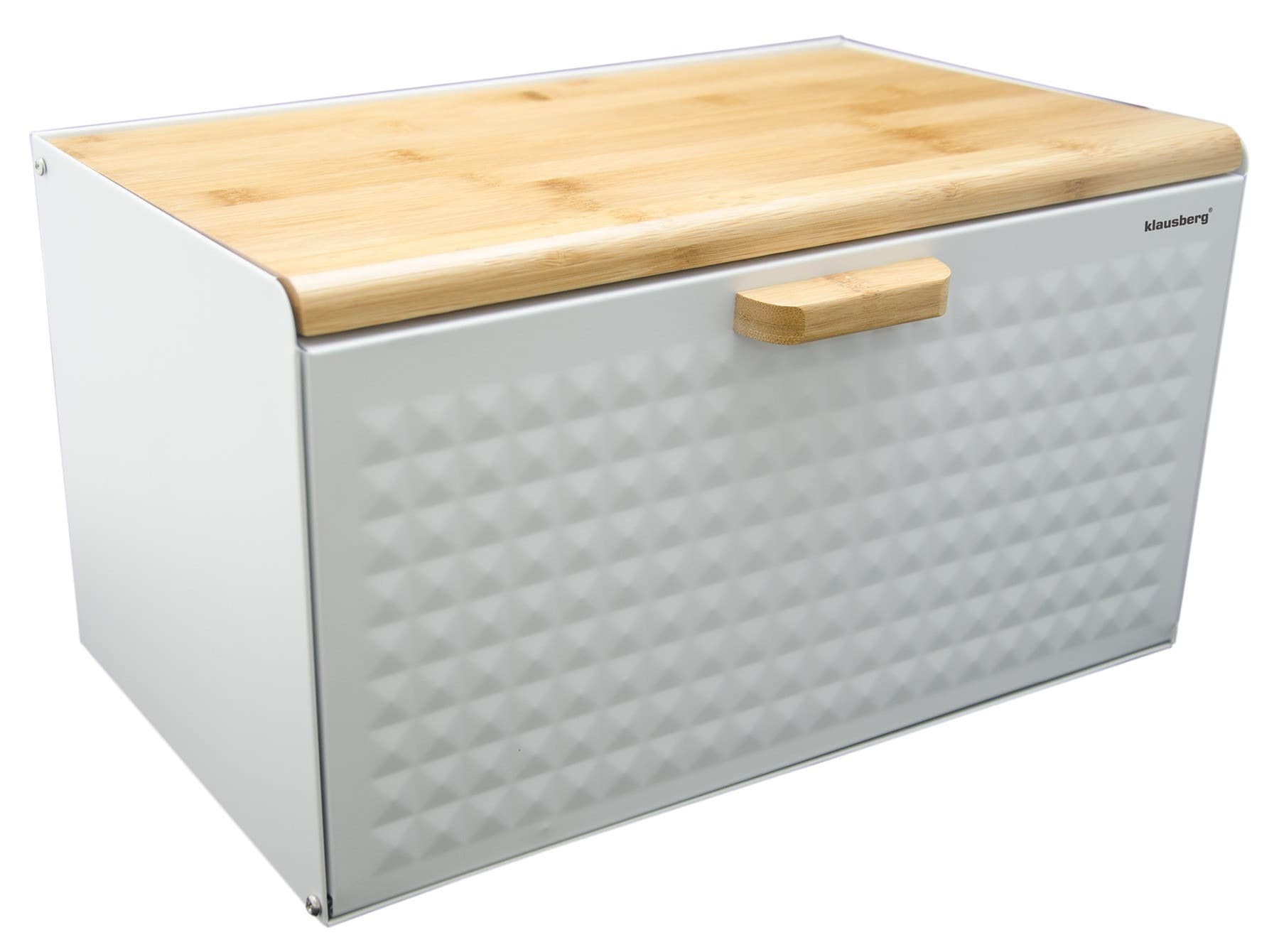 Chlebak stalowo-bambusowy biały Klausberg