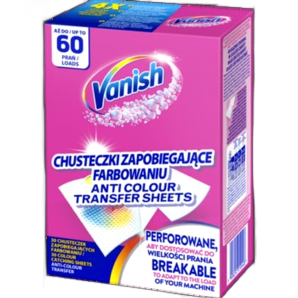 Chusteczki Vanish Color Protect zapobiegające farbowaniu 30 sztuk