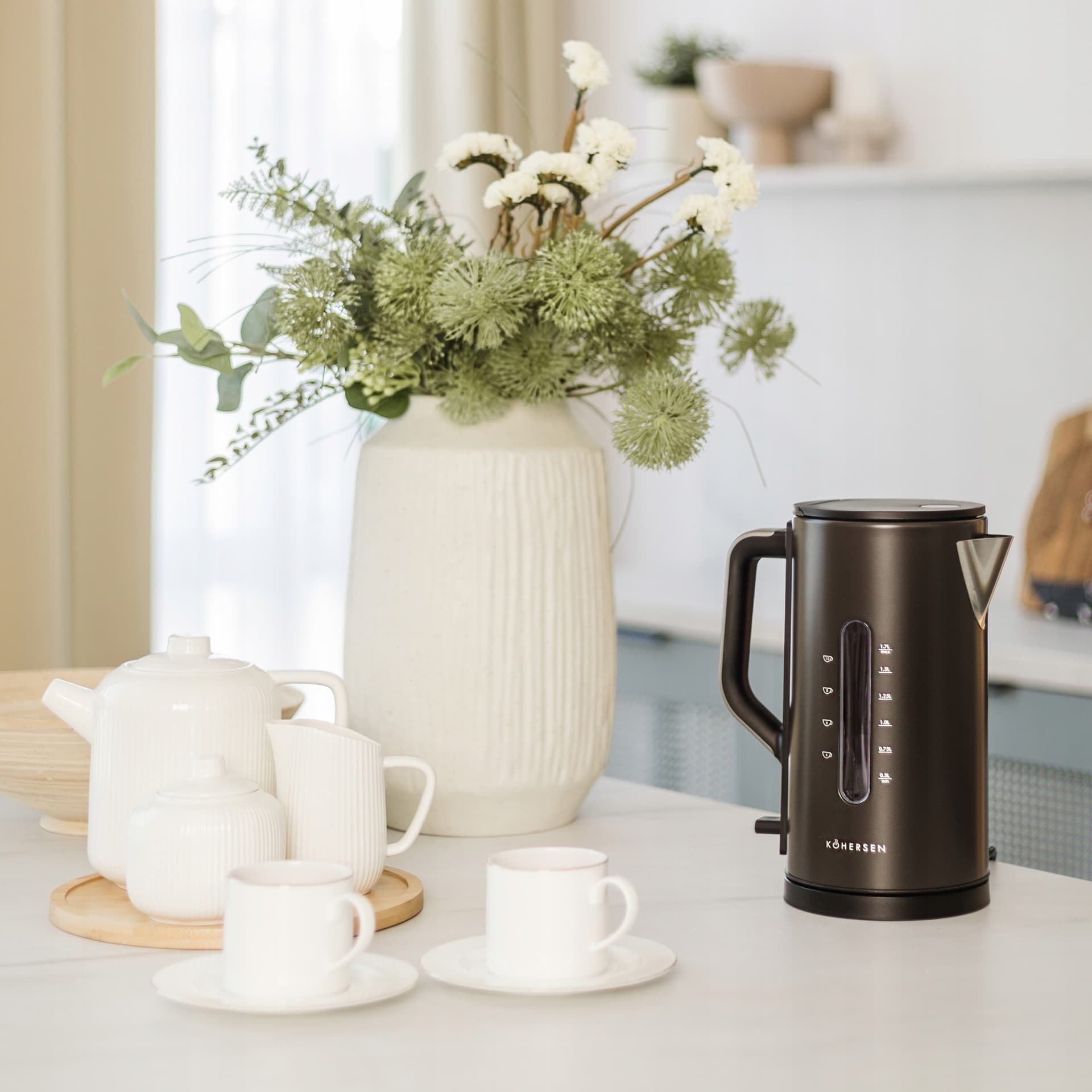 Czajnik elektryczny Kohersen Modern Matt A451, 3000 W, czarny mat