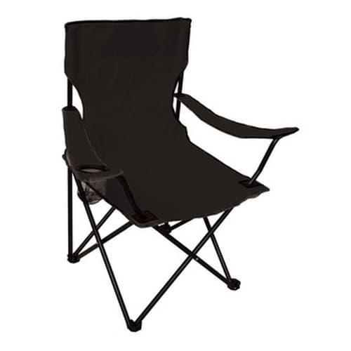 Czarne krzesło kempingowe składane przenośne