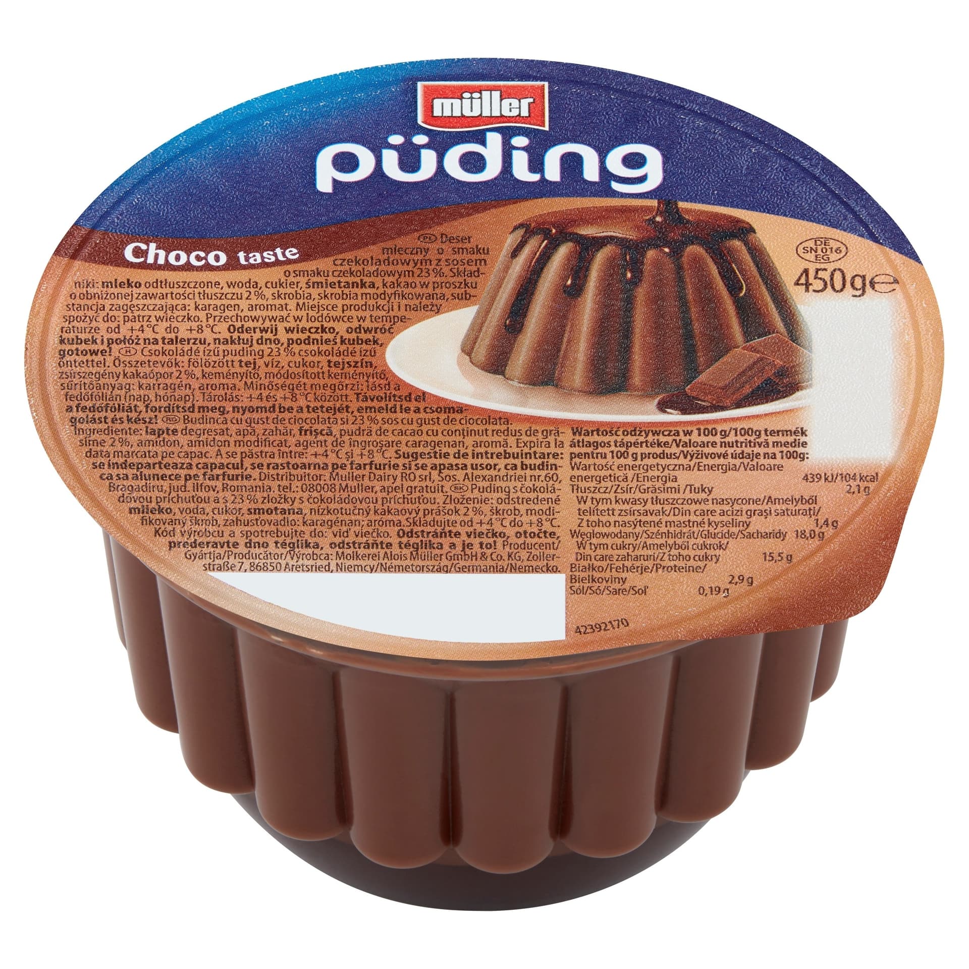 Deser mleczny Puding o smaku czekoladowym 450 g