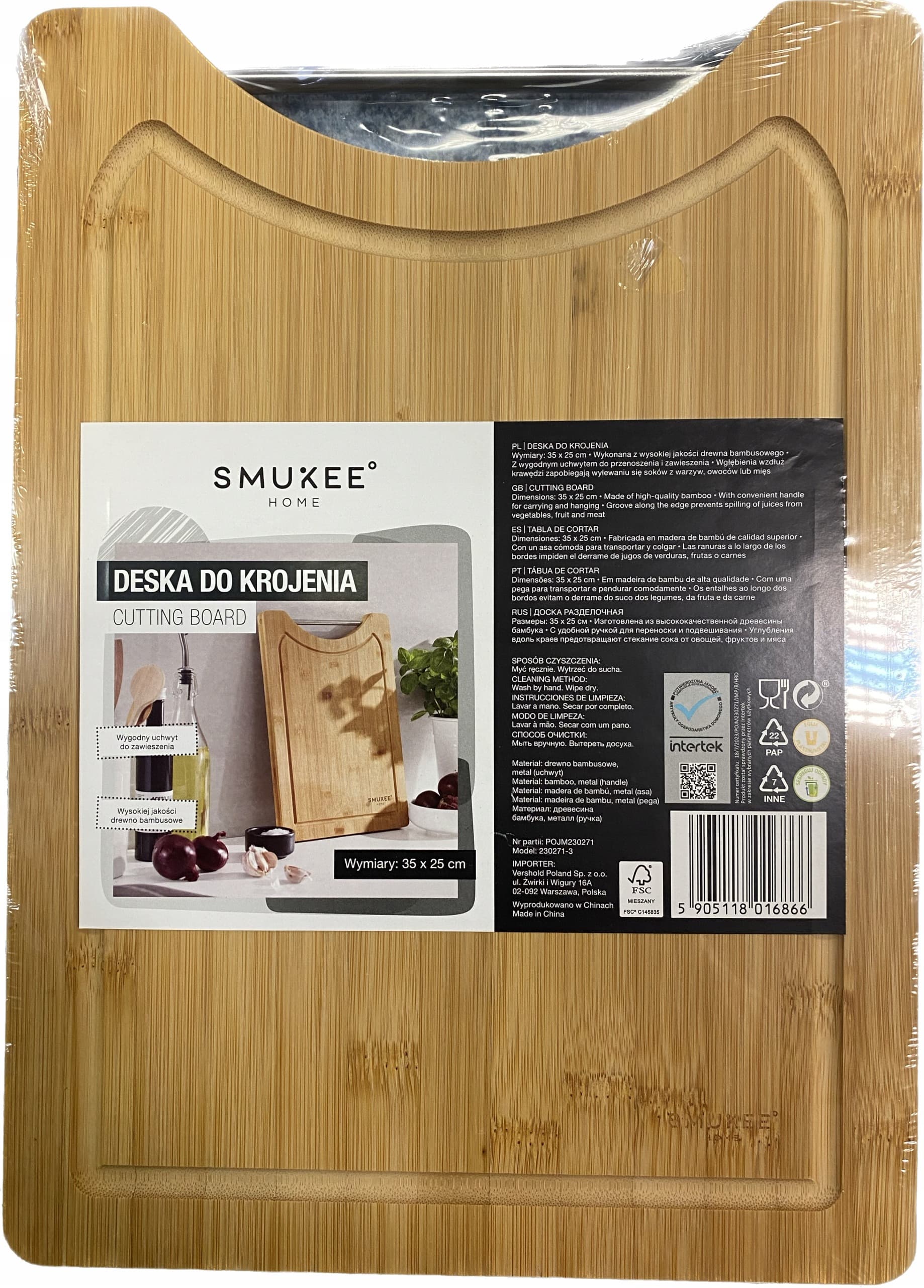 Deska do krojenia bambusowa 35,5 x 25,5 cm