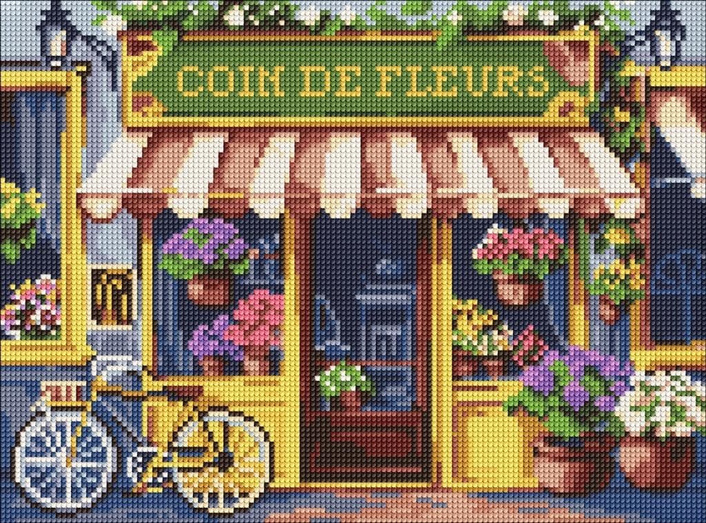 Mozaika diamentowa Kwiatowy zakątek 30 x 40 cm