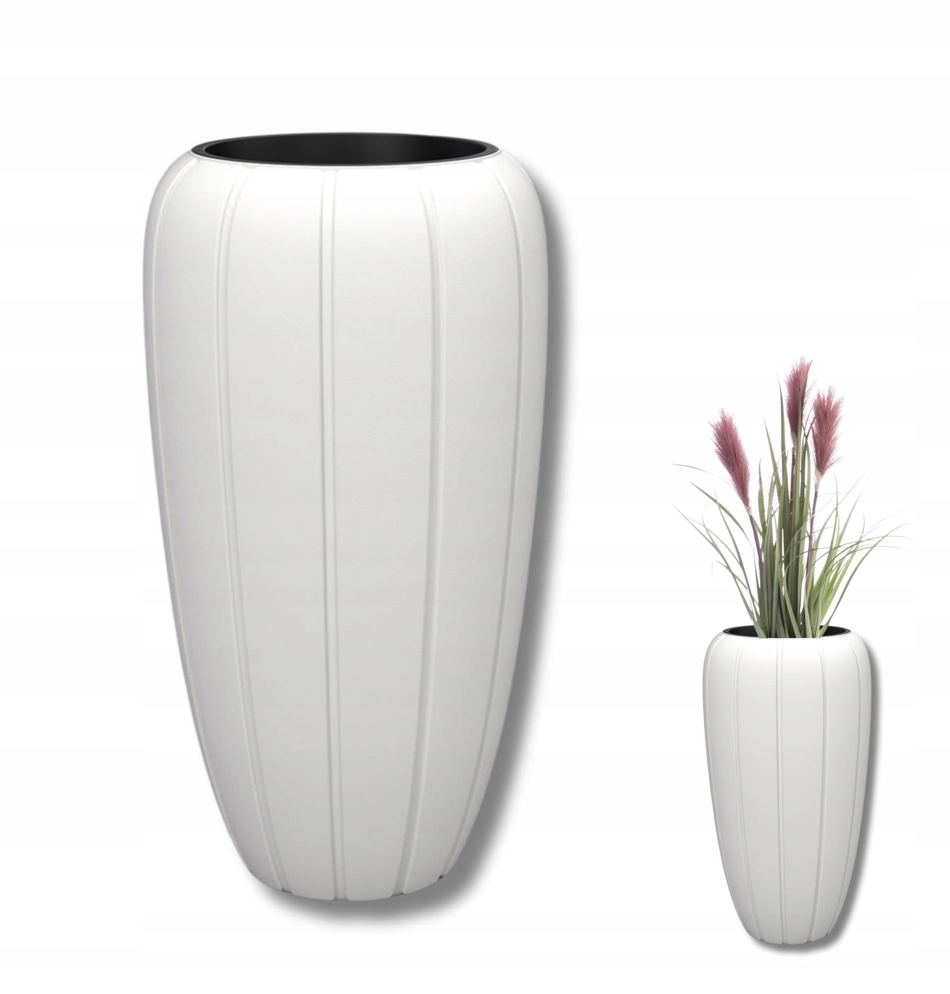 Doniczka wysoka Madera 40 cm biała