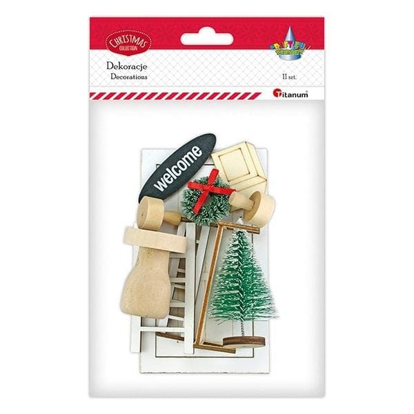 Drewniana dekoracja wejście dla Elfów 11 elementów
