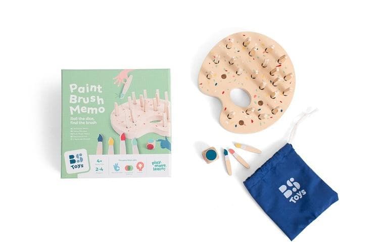 Drewniana gra pamięciowa Kolorowe pędzle dla dzieci 4+